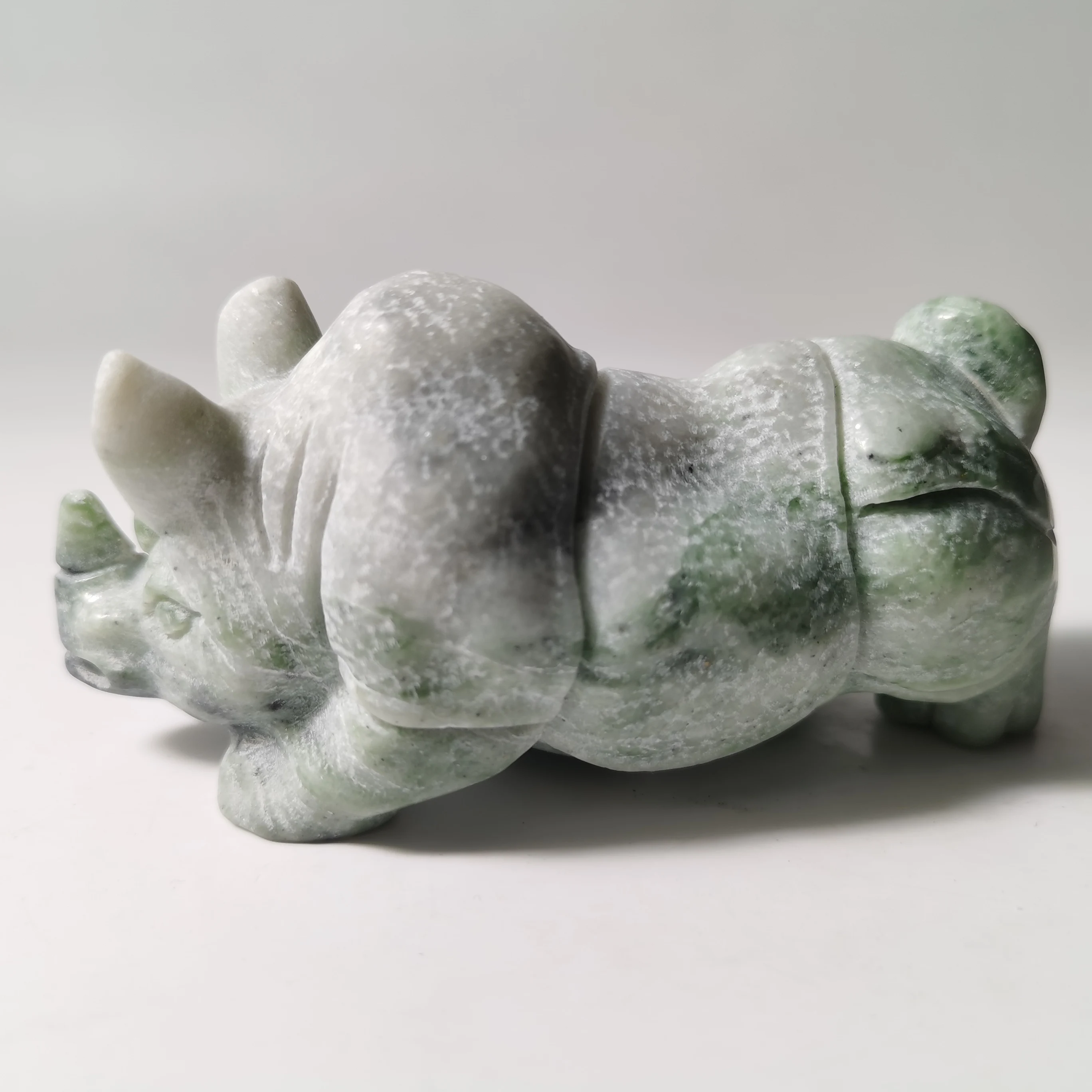 wholesale crystal carving calcite animals crystal crafts healing stone jade rhinoceros for gift