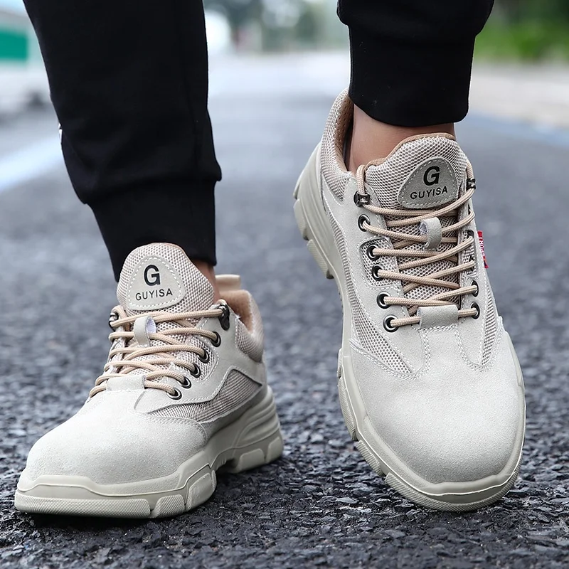 GUYISA Fashion safety shoes high quality steel toe anti-smashing outdoor work comfortable sports safety shoes