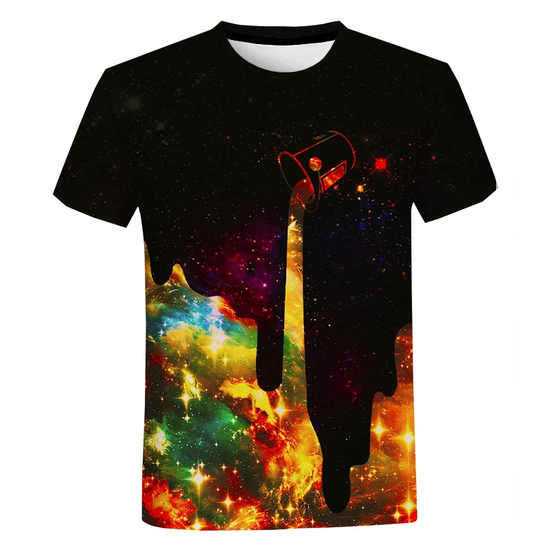 Pretty Pattern Paint bucket art 3D Printed Shirt for Men Digital Printing T Shirt Custom Unisex Over Print OEM and ODM T-shirts