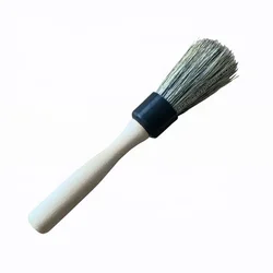 2021 Most Popular Boar Hair Car Brush Detailing Solid Wooden Handle Mixed Color Bristle Car Wash Brush