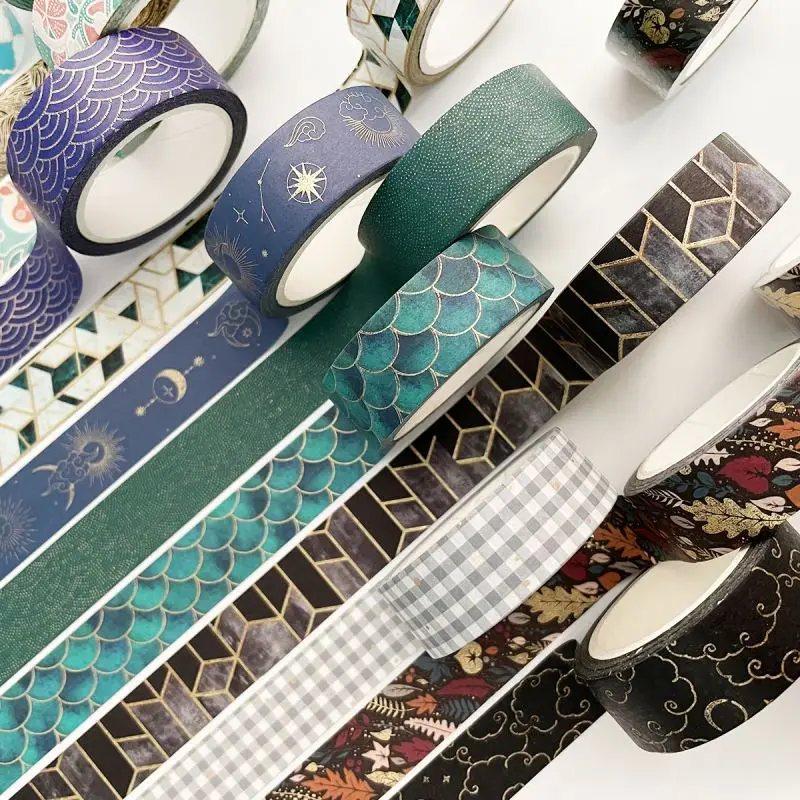 Single set hot stamping lattice star and moon and paper  washi tape DIY decorative masking tape