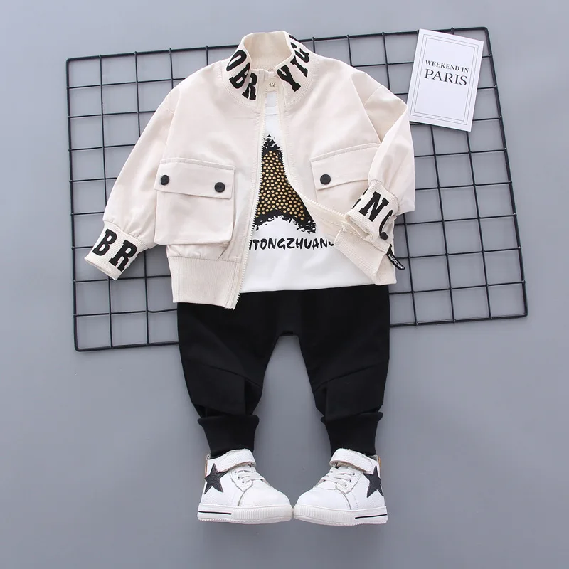 Fashion letter 3pcs autumn set baby toddler clothing clothes for boy