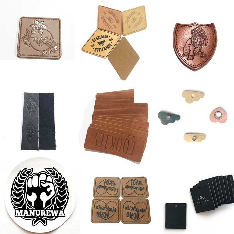 Custom hot presstote leather patch tape for garment and jeans