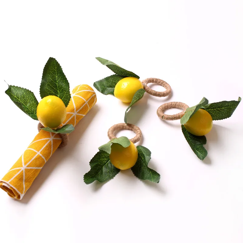 Simulation Lemon Napkin Ring Napkin Ring Hotel Restaurant Tropical Fruit Napkin Button Cloth Ring