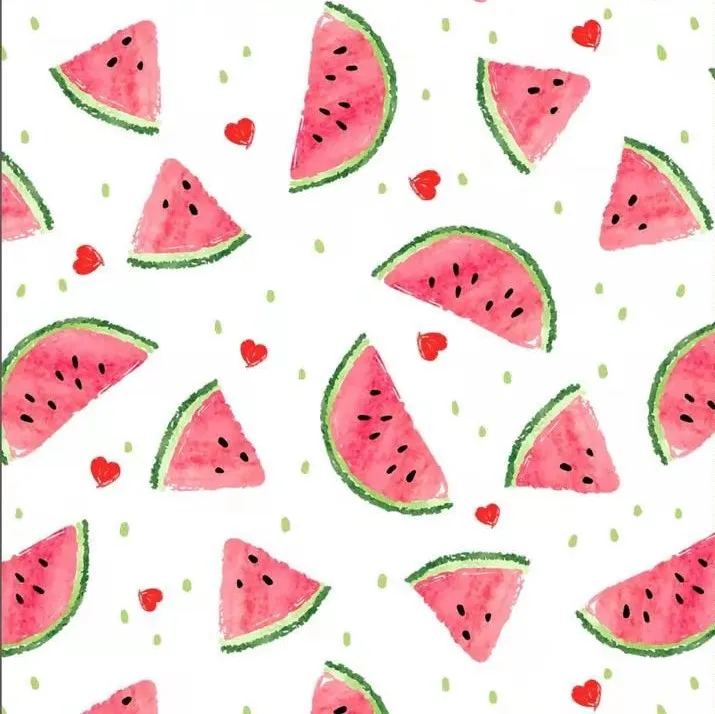 В наличии на заказ цифровая тянущаяся хлопчатобумажная ткань красный арбуз дизайн полиэфирная ткань