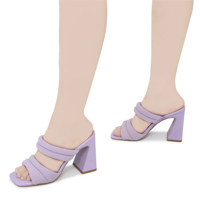 Wear Resistant Open Toe Slippers Thick High Heeled Shoes Summertime Fashion Sandal Carton PU OEM ODM Service Outdoor Rubber