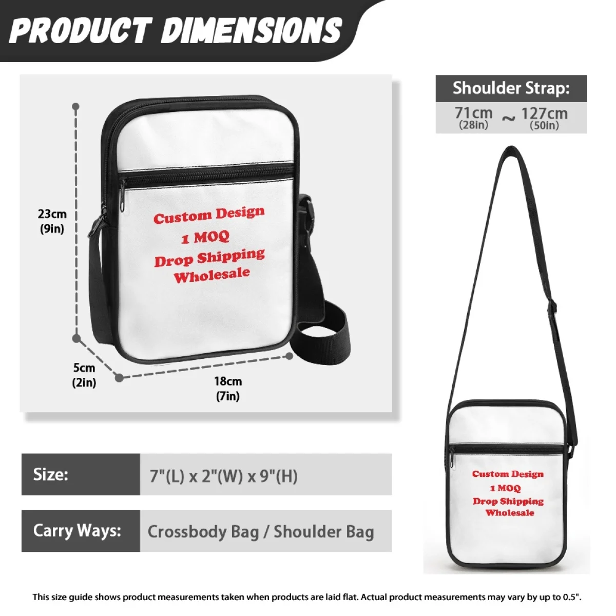 Custom High Quality Messenger Bag Crossbody Bags Print On Demand Fashion Simple Low Price Low Price Casual Crossbody Bag