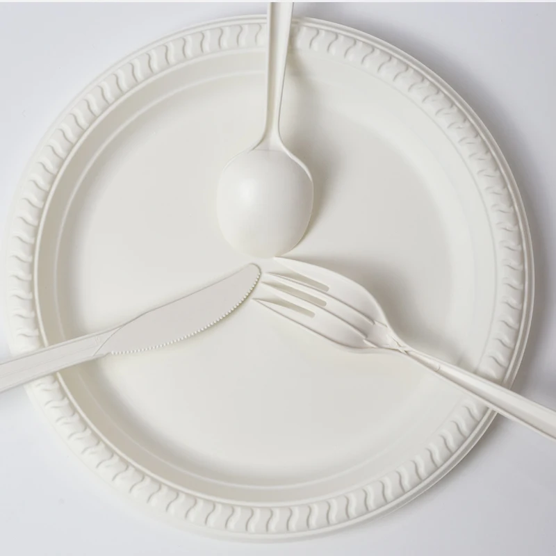 Eco Friendly Biodegradable Tableware Cheap Spoon Fork Compostable Biodegradable Tableware Disposable Tableware Set