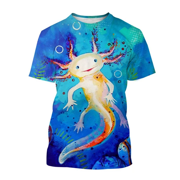 Funny Animal Axolotl 3D Digital Printing Shirt For Men Kid Newest Unisex Custom All Over Print T-Shirts OEM And ODM Tops