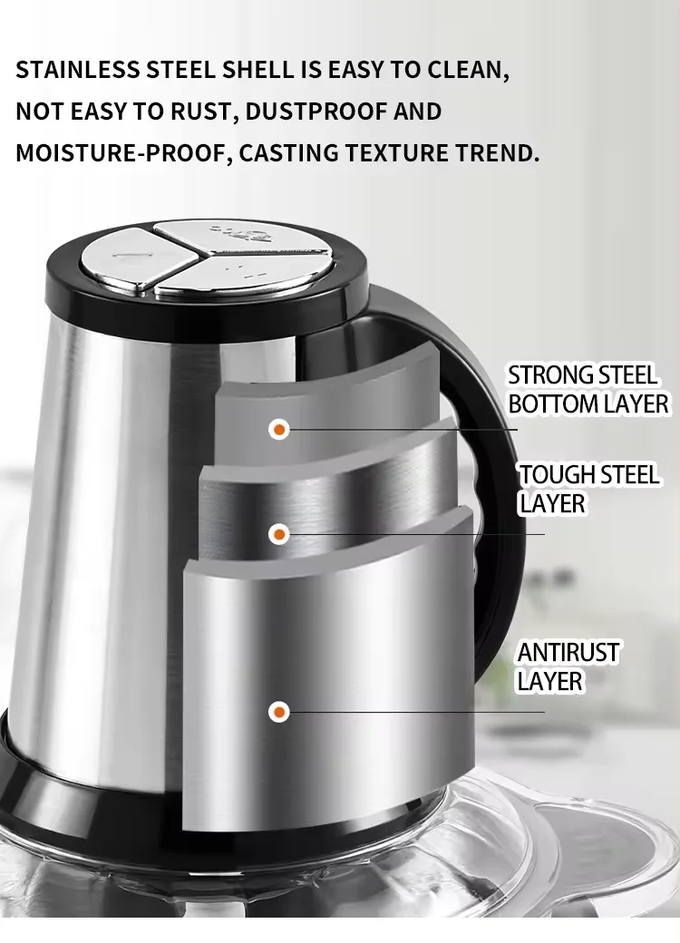 Food powder mixer chopper 5L home kitchen food blender glass cup electric meat grinder