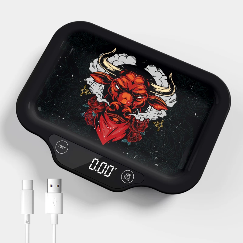 LED Rolling Tray With Scale Or Precise Digital Scales For  Gram Scale 0.01g Balance Weight Tare Function For Food Medicine