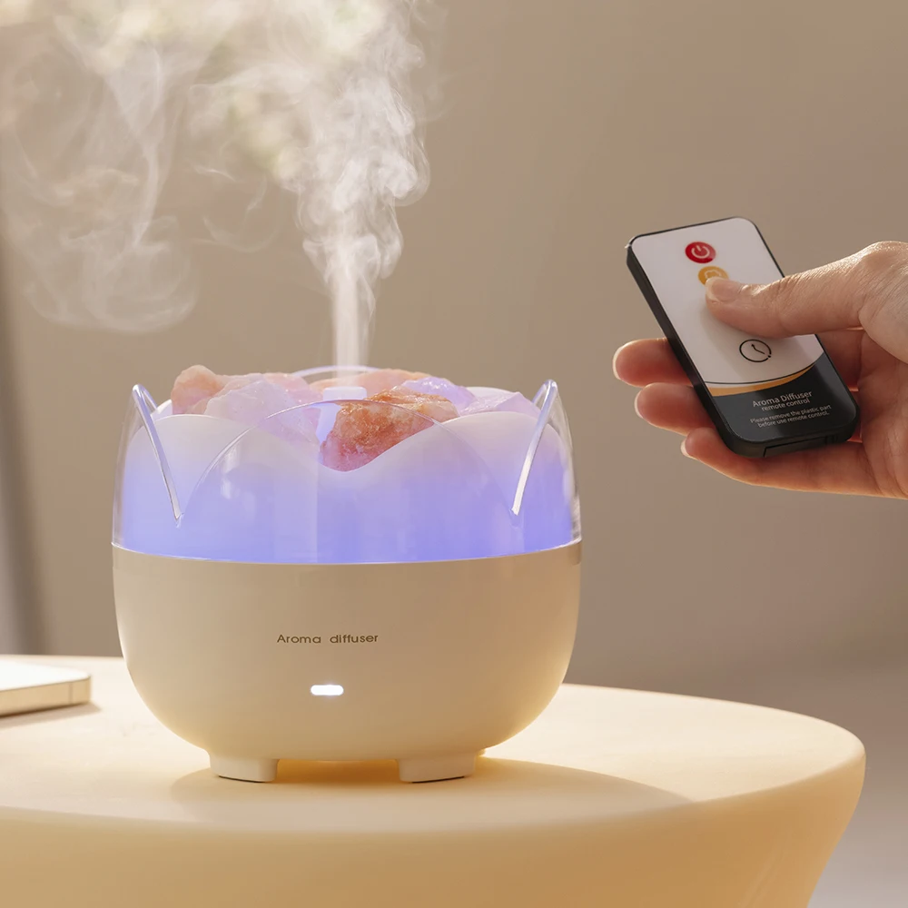 New salt stone aromatherapy machine home miini automatic fragrance machine essential oil aromatherapy seven-color lamp