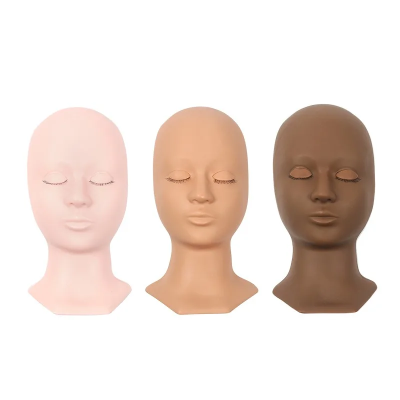 3 Pairs Replacement Eyelids for Mannequin Head Removable Realistic Eyelids with Eyelashes Mannequin Head For Eyelash Extensions