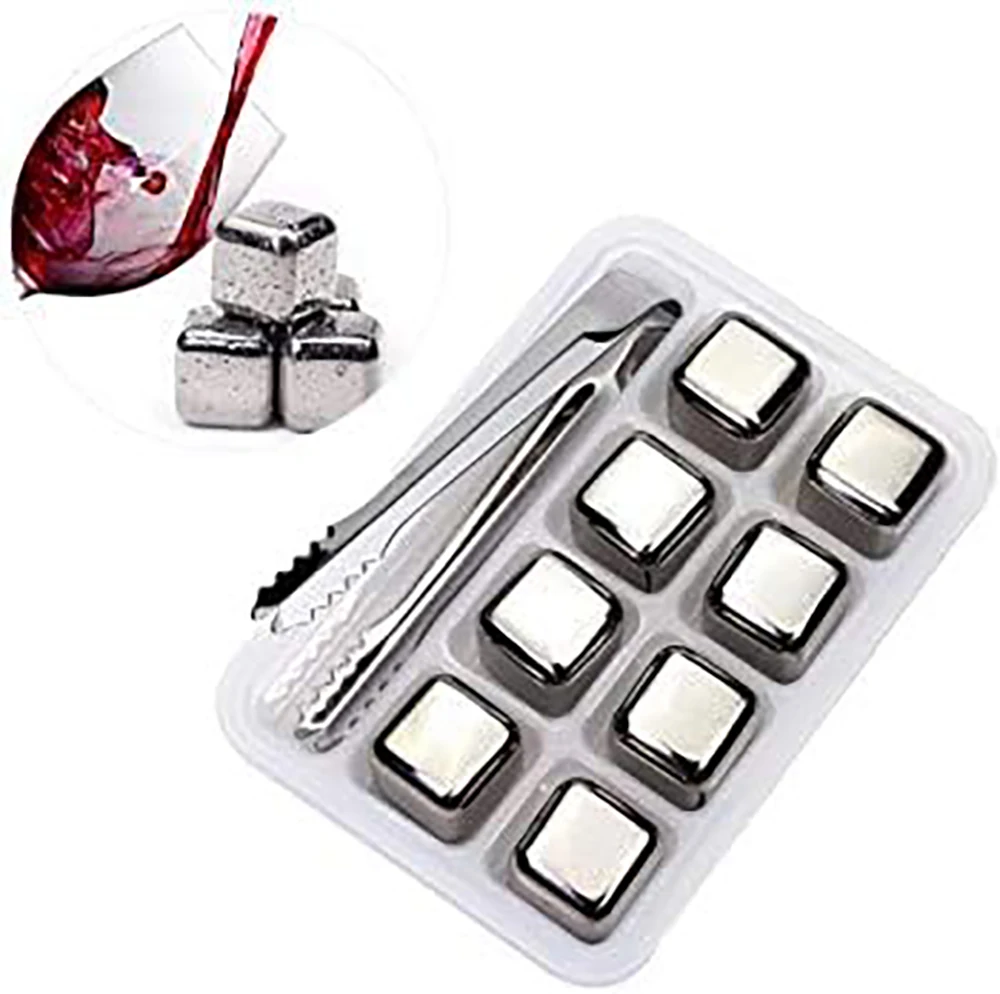 Whiskey Stones Gift High Cooling Technology Reusable Ice Cubes Stainless Steel Whisky Rocks
