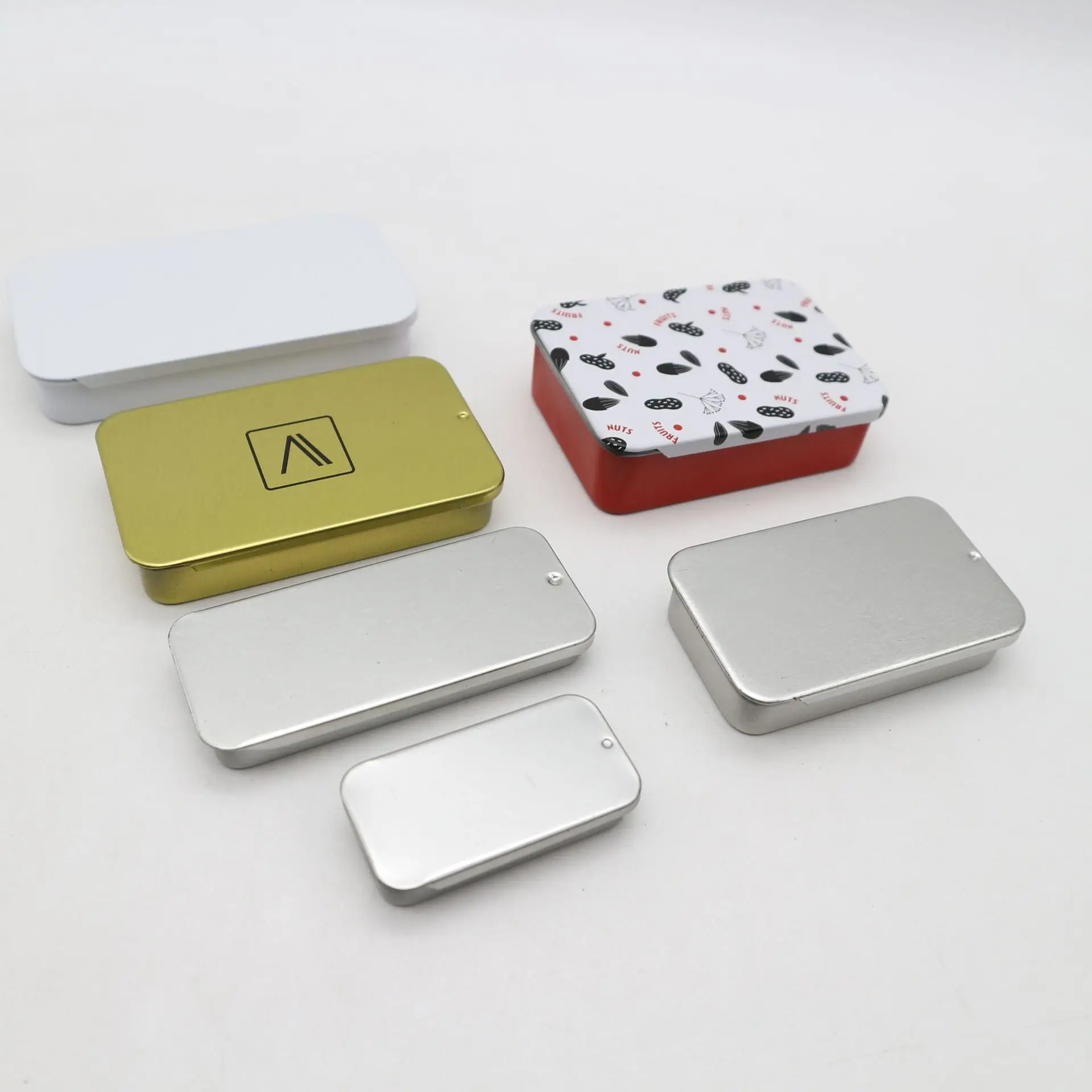 
Mini iron box slide cover storage box wedding Jewelry Pill Cases portable tin boxes container 