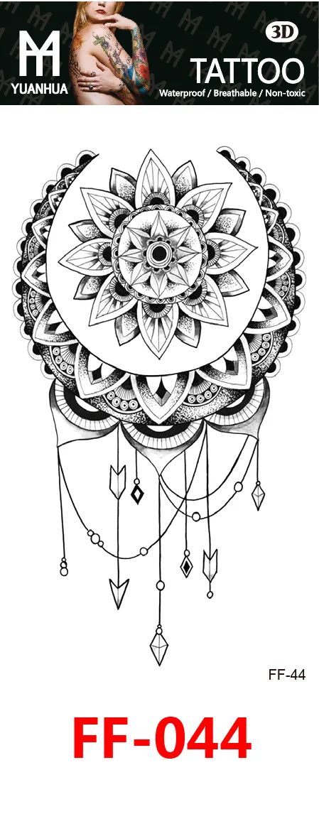 FF 041-080 Temporary Intim Tattoo Sticker Black Semi Permanent Tattoo Sticker For Man Body Arm
