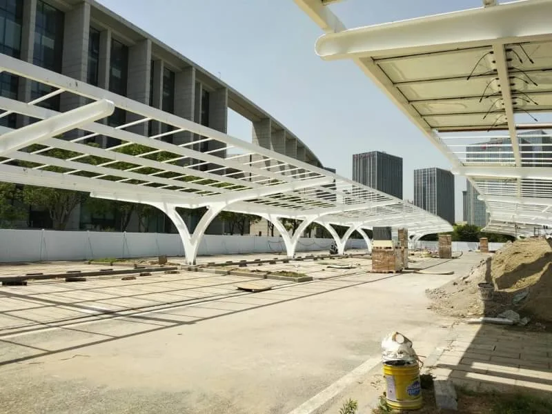 Galvanized Steel Solar Carport Waterproof Carport Solar Mounting System With Ev Charging Station