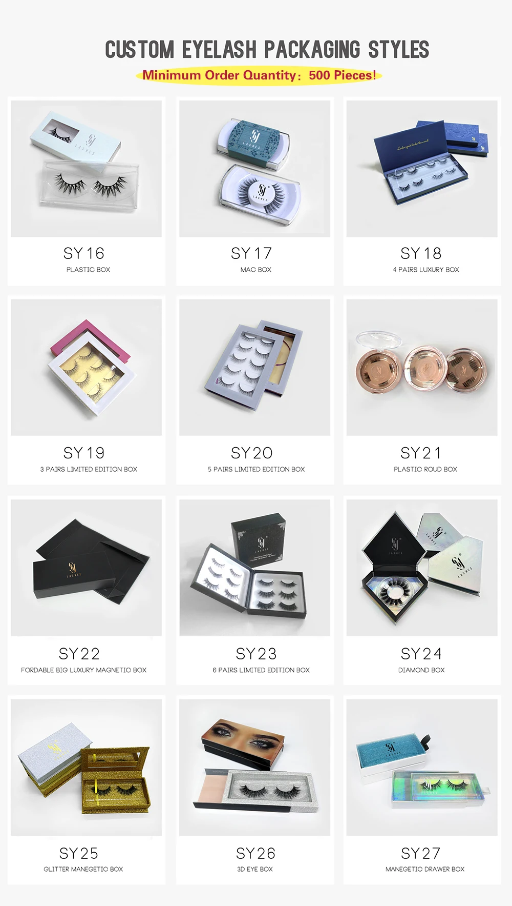 
shuying sy mink fur lovely lashes 3d premium mink oem manufacturer 