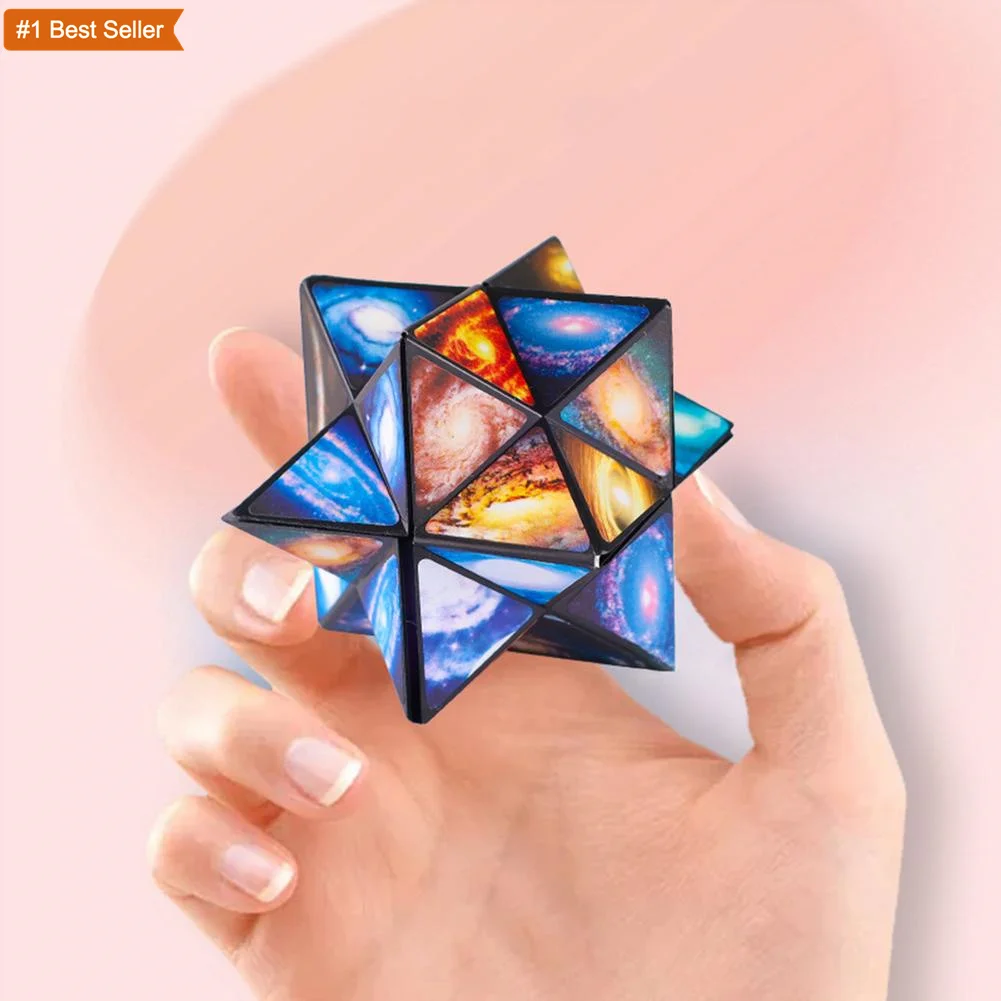 Marine Animal Cube Anti-stress Toys Folding Start Sorting Toy Puzzle Cube Kids Colorful Sticker Magnetism Cube Puzzle Fidget Toy