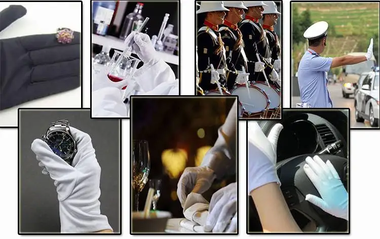 Hot Sale High Quality Customized Logo Printing Jewelry Hands Gloves Microfiber Cleaning Glove Jewelry Watch Polishing Gloves