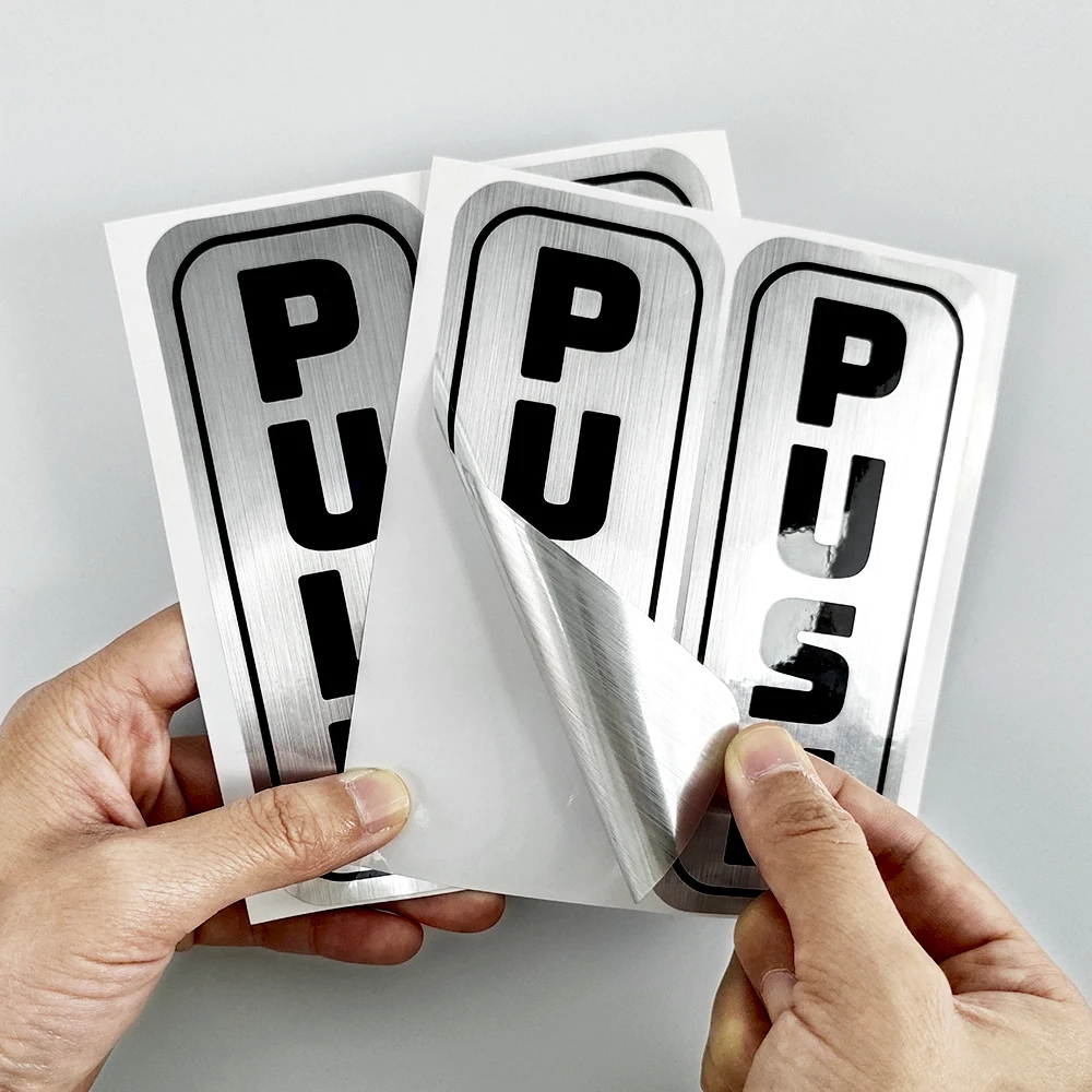 Custom Label Waterproof Brushed silver brand stickers logo business Label vinyl Printing Adhesive Packaging Label Stickers