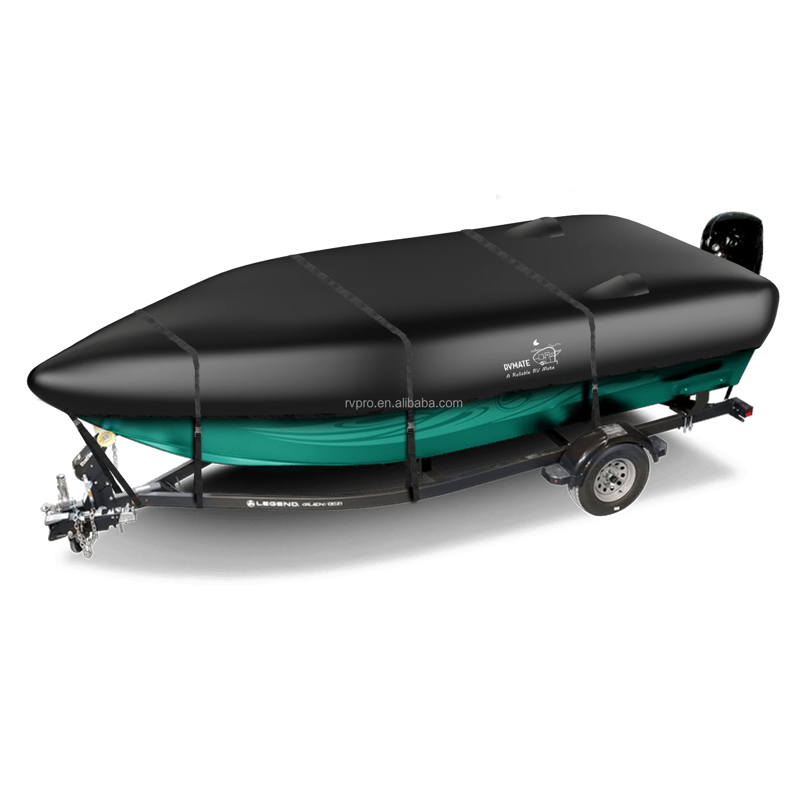 Camping 600D/150D Trailerable Waterproof Boat Cover Fits V-Hull Tri-Hull Fishing Boat Runabout For Boat Camper Accessories