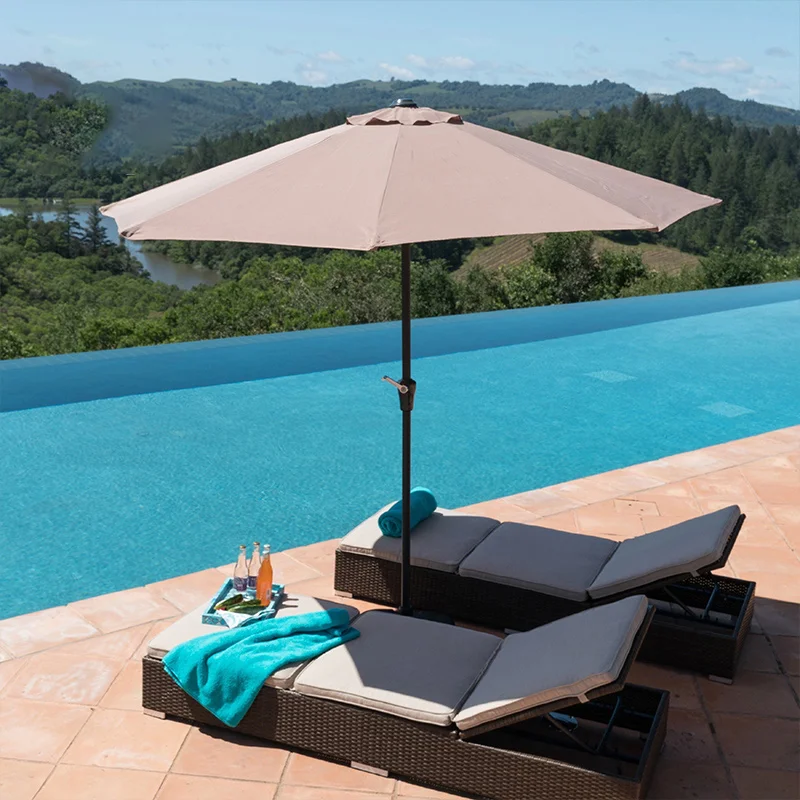 Sunway Height Adjustable Outdoor Pool Bed Rattan Sun Loungers