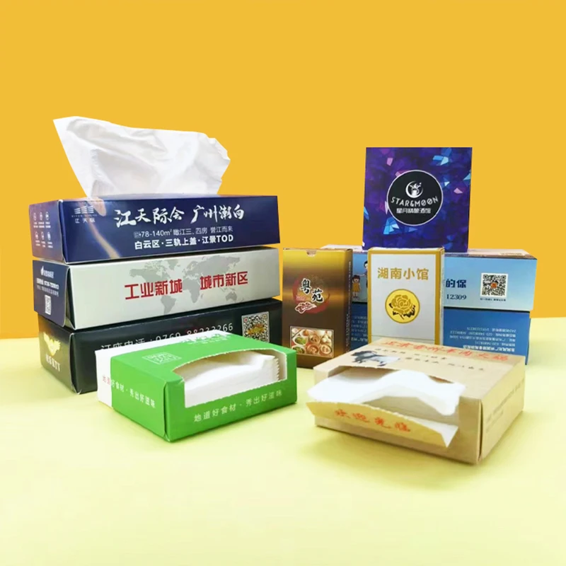 Hotel restaurant napkin papers box tissue custom printed wrapping facial tissue paper cafe coffee shop tissue paper with logo