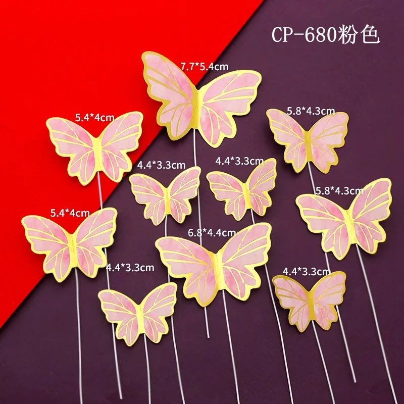 Wholesale Butterfly Cake Decorative Insert Birthday Cake Baking  Cake Decorative DIY Internet Famous Dessert Table Supplies