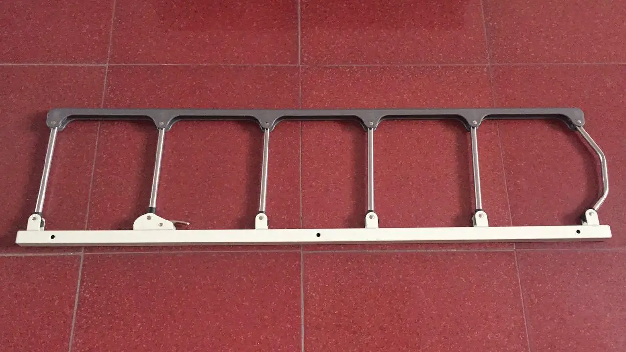 Collapsible 6 Bars Hospital Bed Accessories Stainless Steel and Nylon Foldable Side Rail Portable Nursing Furniture