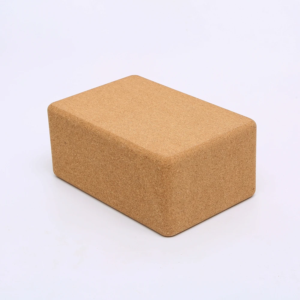 Natural Cork Yoga Block Pilates Bricks High Density EVA Foam Exercise Fitness Quality Customized Logo Packing Pcs