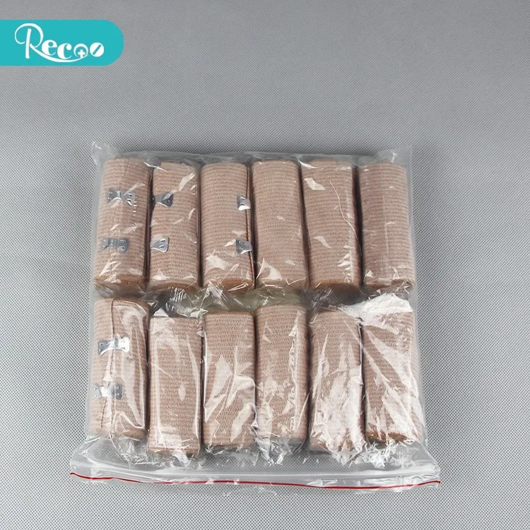 Free samples Manufacturing Medical Breathable Skin Color Cotton High Elastic Bandage for Legs Ankle Knee Tummy Body Compression