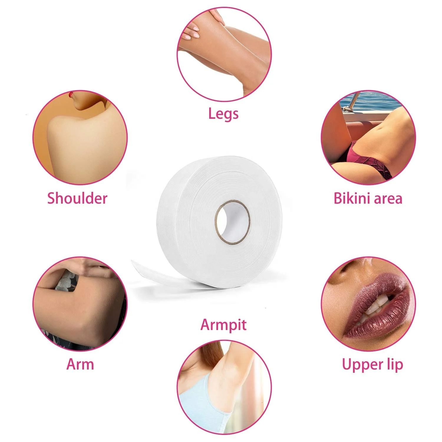 Wholesale Price Beauty Salon Pink Hair Removal Supplies Depilatory Wax Fabric Non Woven Epilating Strips