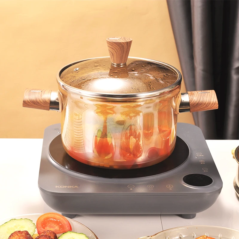 Juegos de для очистки от кожуры cocina con tapa де стекла olla де стекла boroslicata de lujo