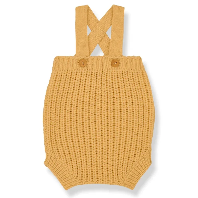 Wholesale High Quality Suspender Short Overall Knitwear Onesie Custom Brand Baby Clothes