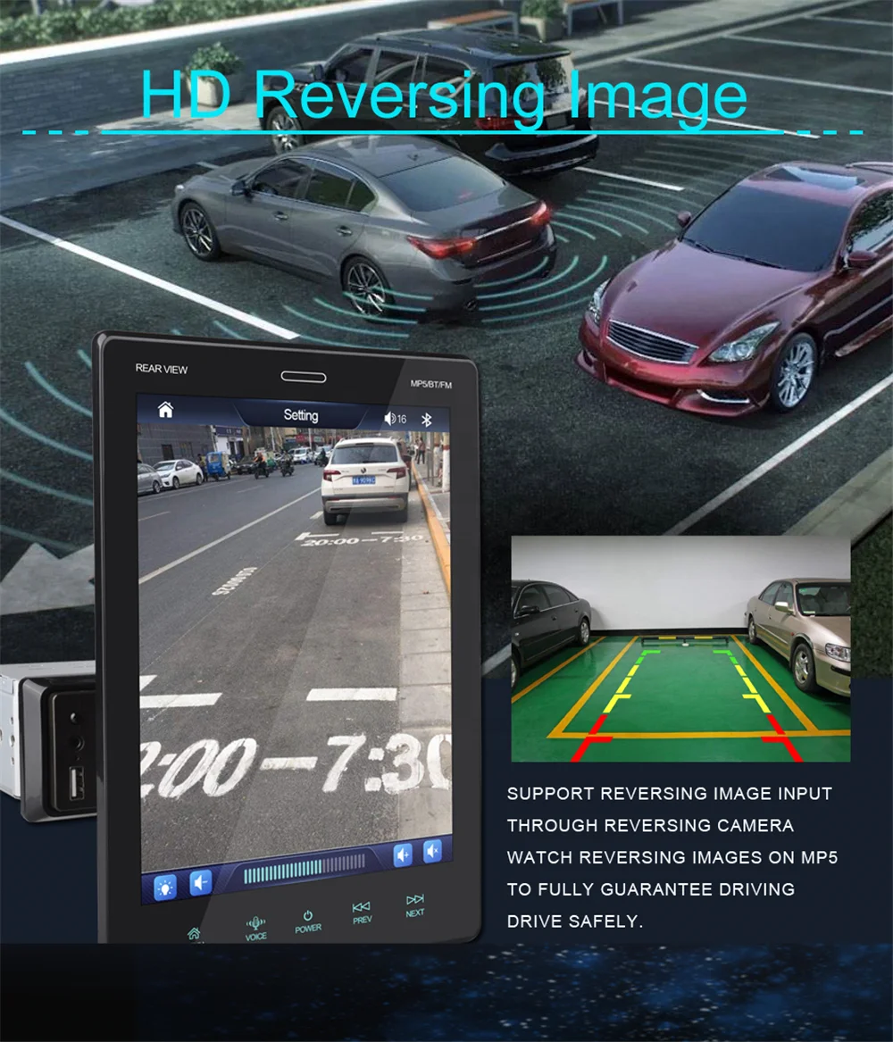 Detachable 1 Din 9.5inch mp5 car radio with carplay/Android auto Vertical Screen mp5 Player Multimedia Stereo Car Stereo Radio