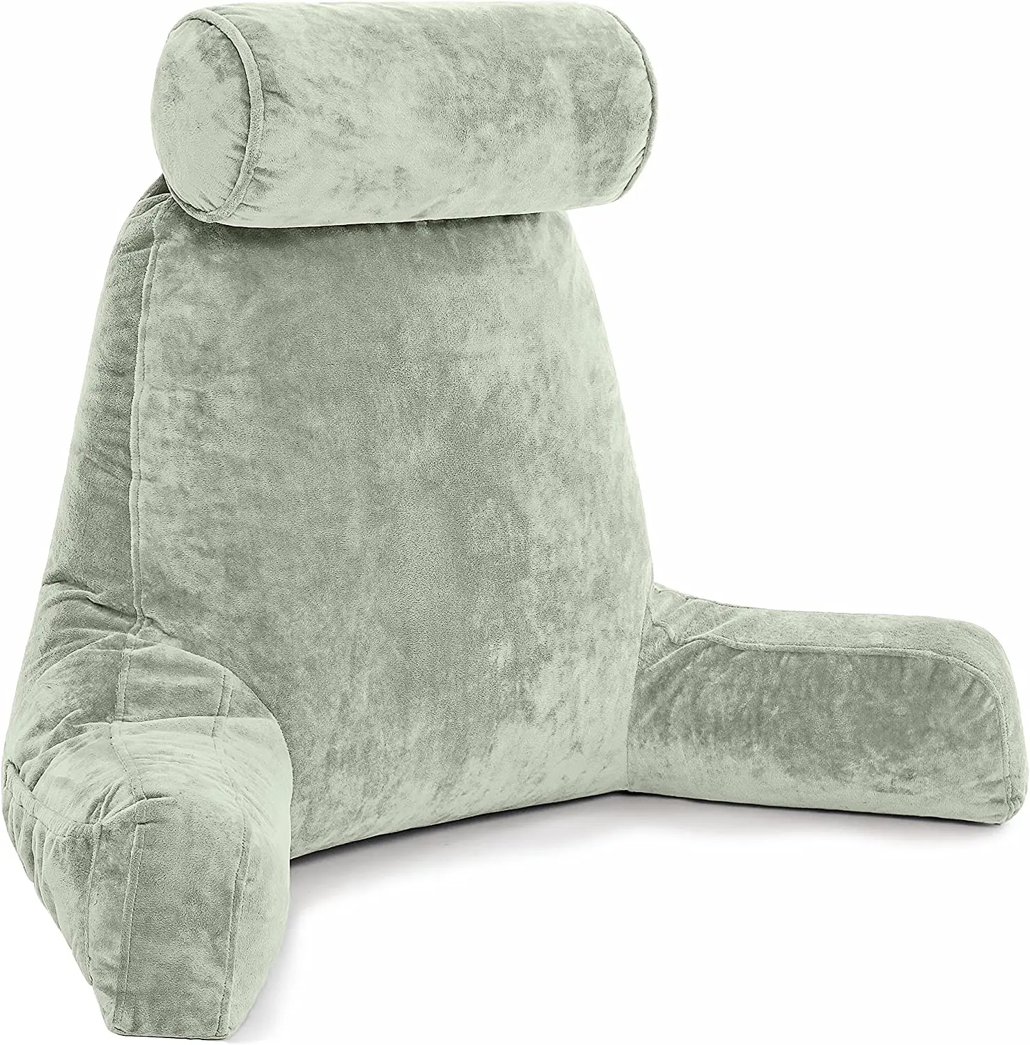 Comfort Reading Pillow Short Plush Smooth Memory Foam Ultra-Comfy Removable Cover Detachable Neck Roll Backrest Cushion