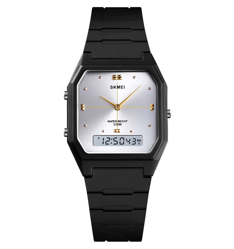 skmei 1604 men square plastic digital watches sport watch dual time wristwatch