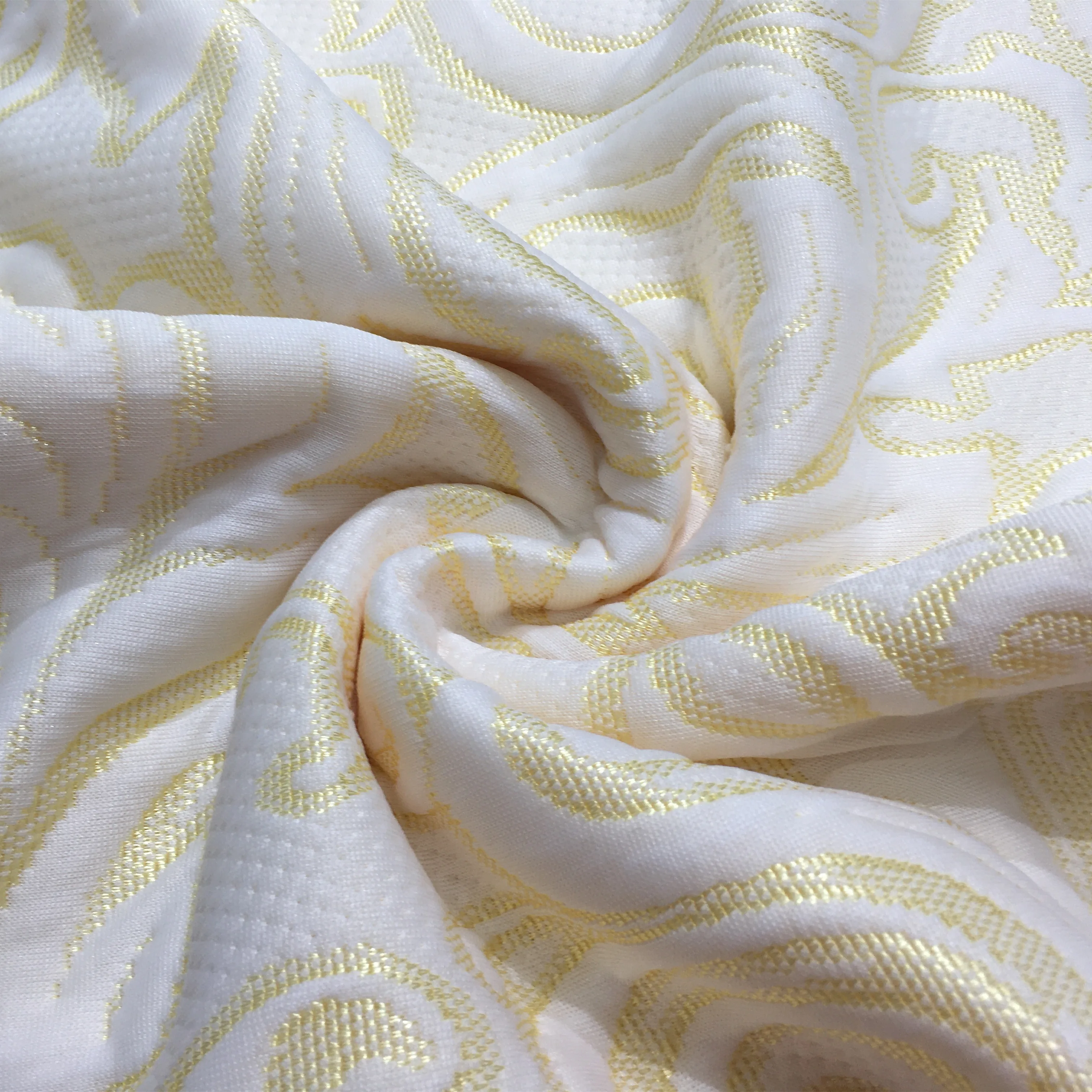 
Gold shading 220gsm Abstract Branch and Leaf pattern Jacquard knitted one-sided Household mattress fabric 