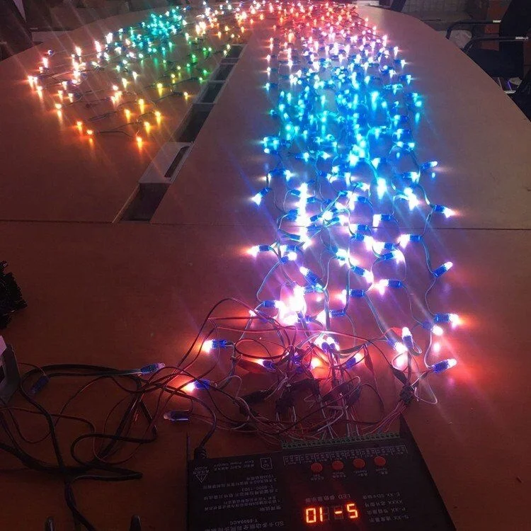 Индивидуально адресуемая RGB светодиодная пиксельная лампа WS2811 5 в 12 ip68 мм круглая рассеянная цифровая изменение цвета для светодиодного экрана
