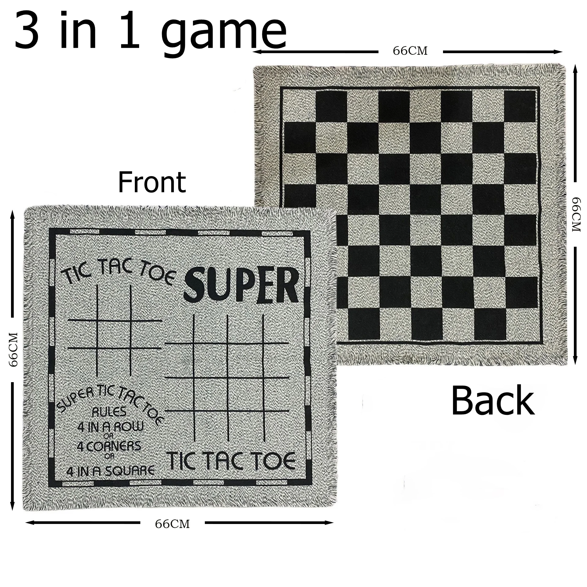 Super 3 In 1 Checkers Game Bule And Red Star Tic Tac Toe Chess Sets Board Game