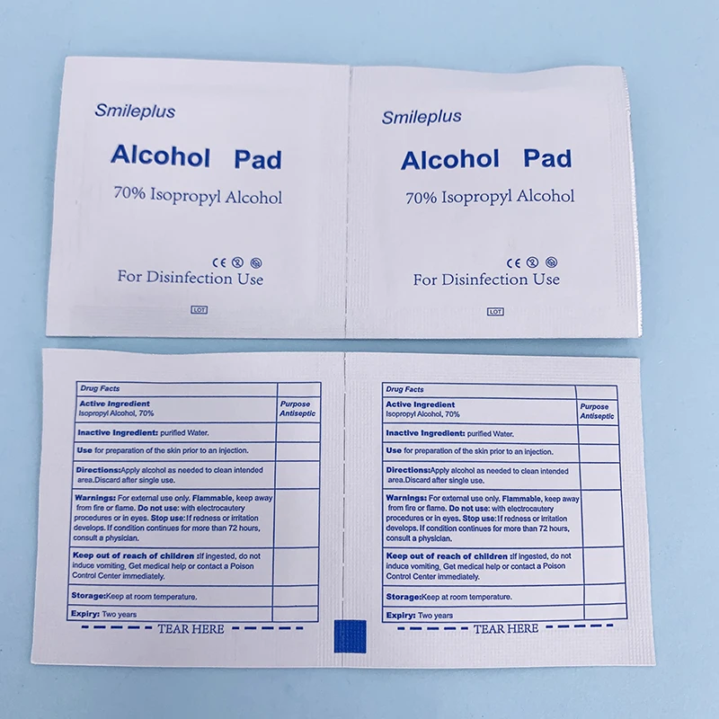 In stock Factory CE certificated 75% ethyl  disinfectant non-woven Sterile Alcohol Prep Pad for individual hospital use