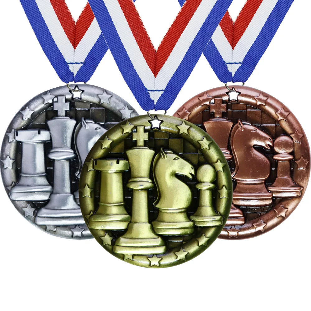 custom metal alloy trophy award factory wholesale 3d blank print champions league personalize sport chess trophies and medals