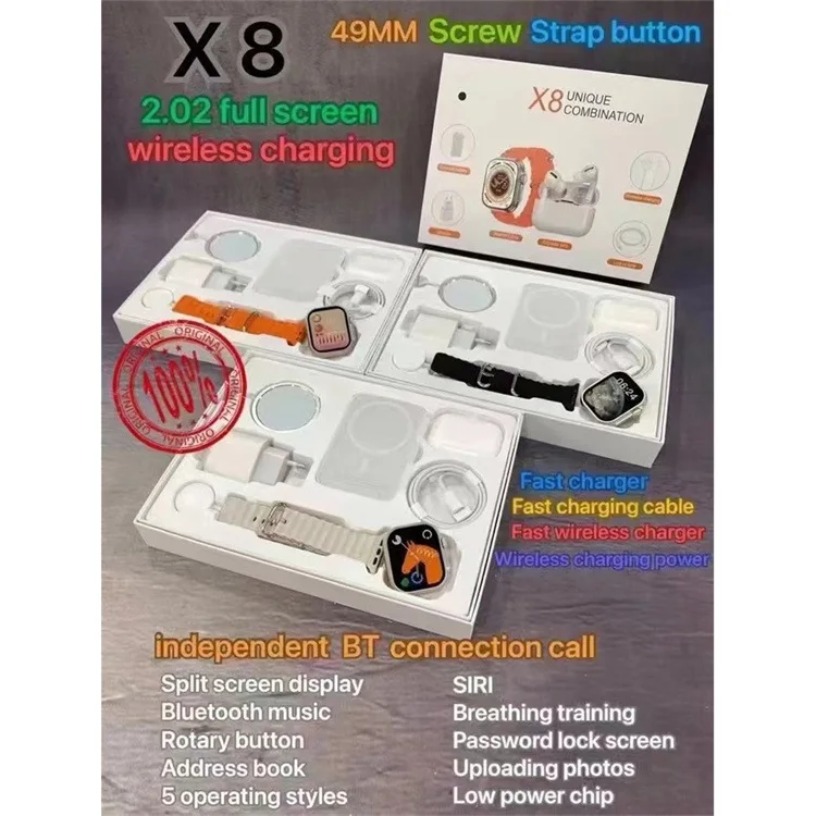 Уникальные Новейшие Ультра комбинированные часы x9 x10 с 25 Вт pd быстрой зарядки беспроводной X8 Уникальная комбинация