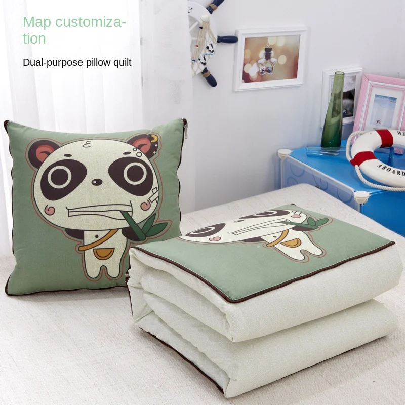 Throw pillow to picture printing logo office sofa dual-use corporate gift advertising nap two combination - quilt