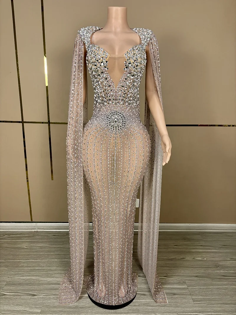 dropshipping product luxury birthday party crystal evening dresses formal dresses sexy rhinestone women clothing wholesale