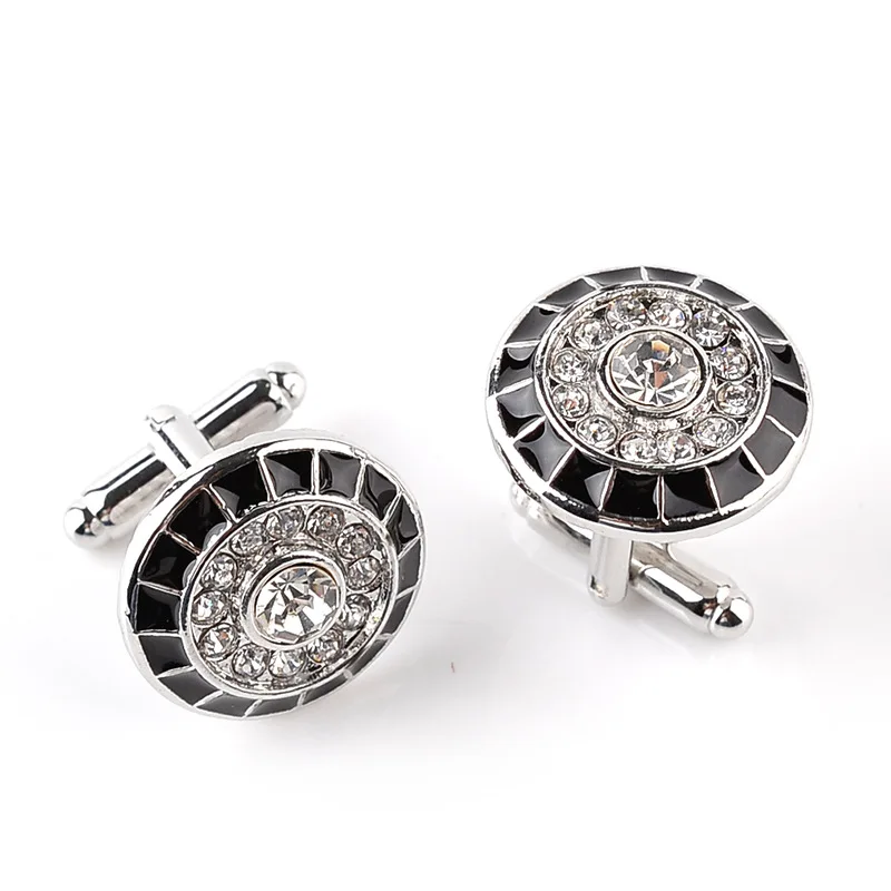 New Austrian Geometry Crystal Cufflinks With Diamonds Sleeve Nail French Twist Cufflinks For Men