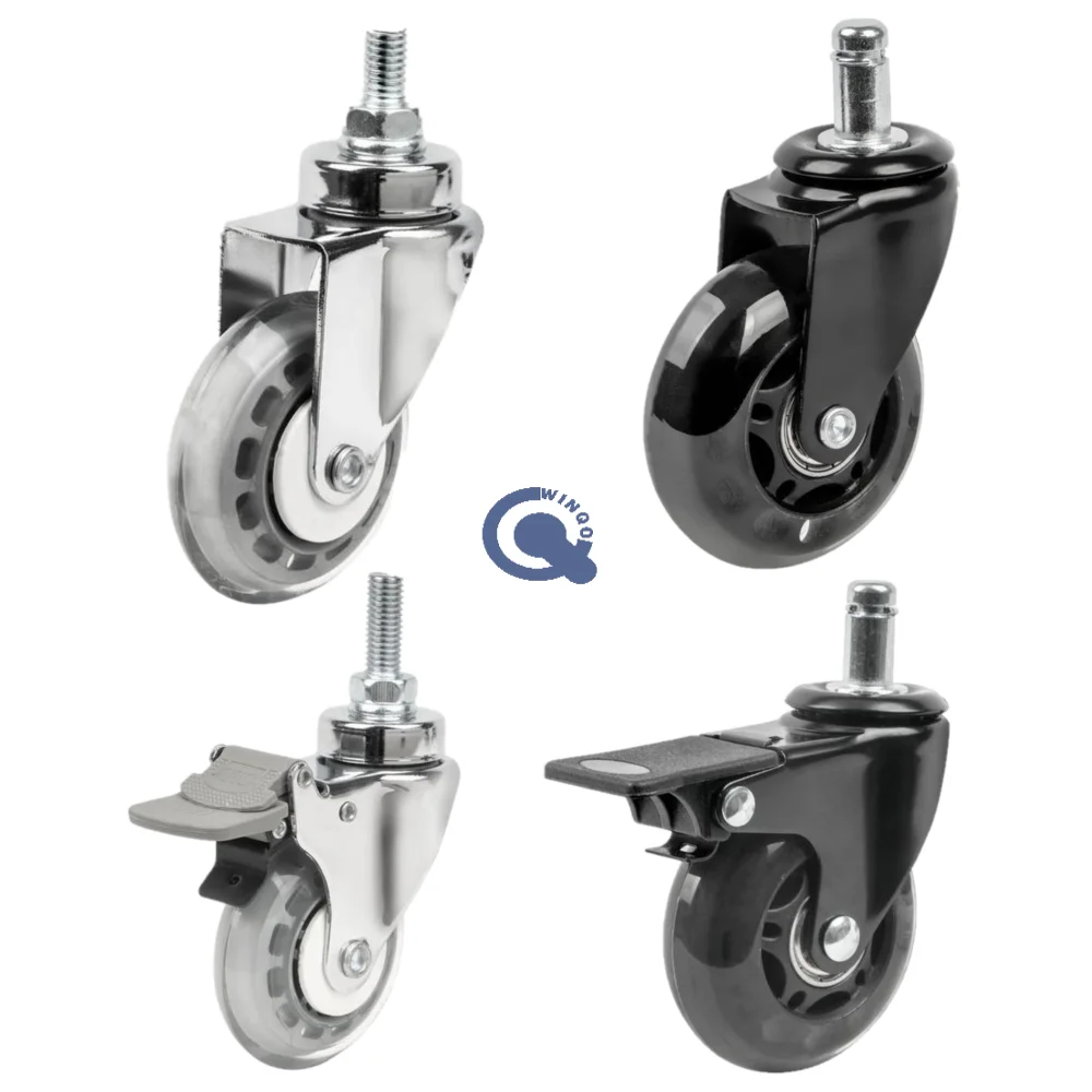 Factory Direct office chair roller blade style soft wheel casters ball bearing set of 5 pcs stainless caster wheel