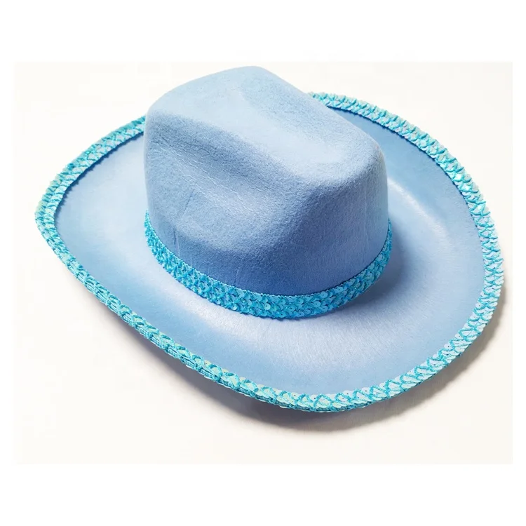 
Wholesale 100%polyester ladies mexican white cowboy hats Party Cowboy Hats 