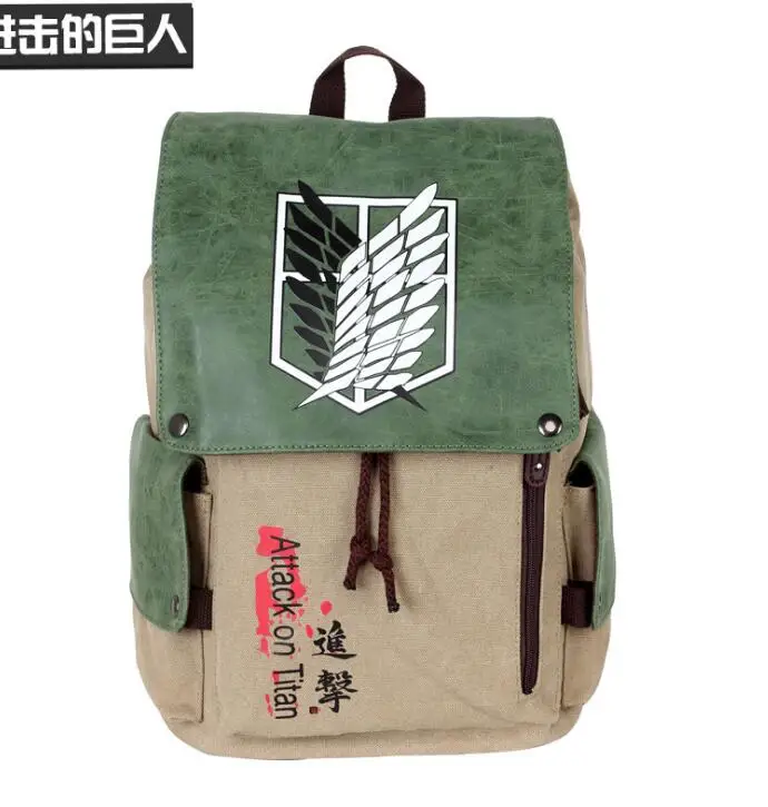 Anime Attack on Titan Backpack Boys Girls Cartoon Canvas School Bag Female Men Bagpack Travel Bags Laptop Rucksack